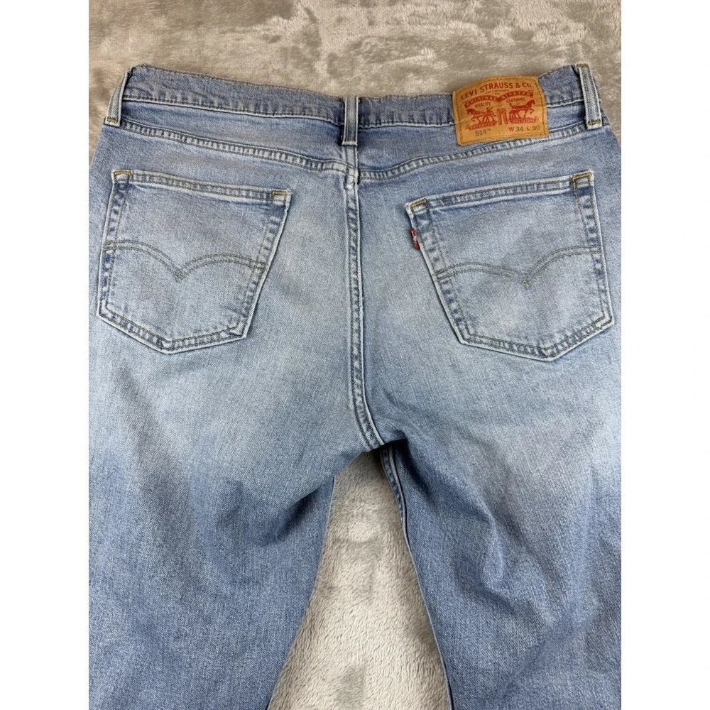 Levi 514 Jeans Men's Size 34X30 Blue 100% Cotton Quality Medium Wash (36x29.5)